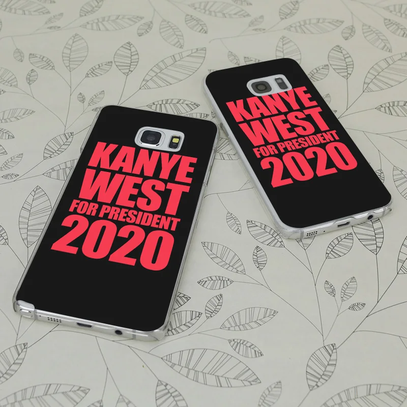 C0105 Kanye West For President Transparent Hard PC Case Cover Samsung Galaxy S 3 4 5 6 7 Mini Edge Plus Note 9 |