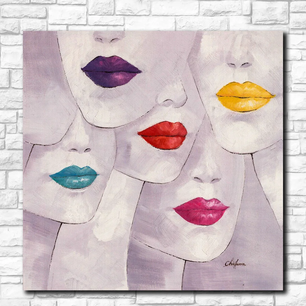 Large Size Pop Art Beautiful-Ladies Oil Painting Wall Picture Printed On Canvas Home Decor Abstract Print | Дом и сад