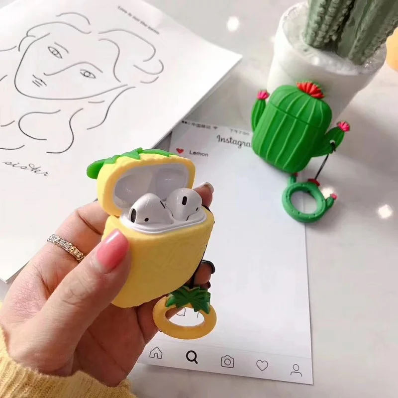 Мягкий силиконовый 3D защитный чехол с изображением очаровательных кактусов