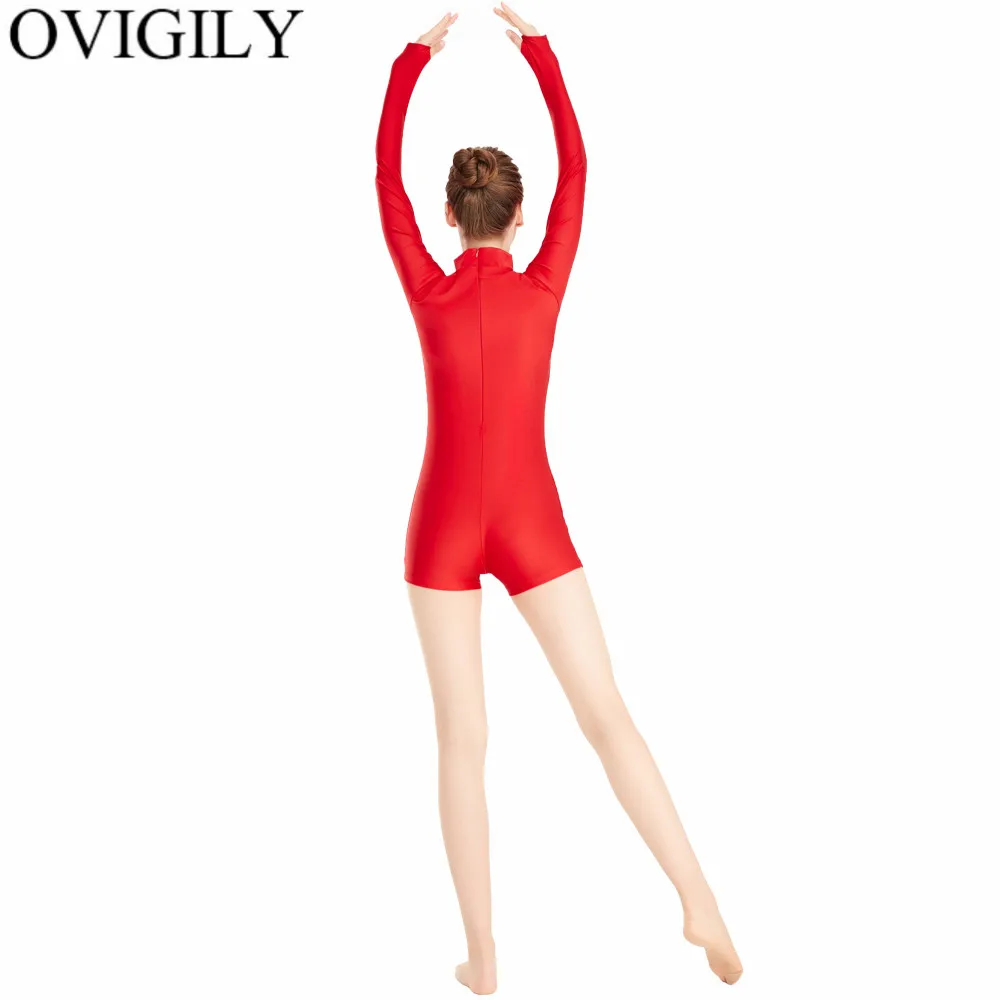 Женские гимнастические костюмы OVIGILY с высокой горловиной и отверстиями для