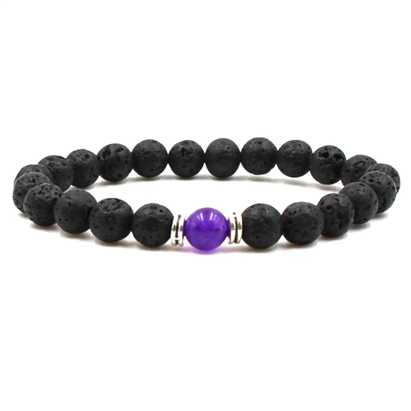European and American new energy volcanic stone bracelet Chameleon yoga 8mm fine men women SL065 | Украшения и аксессуары