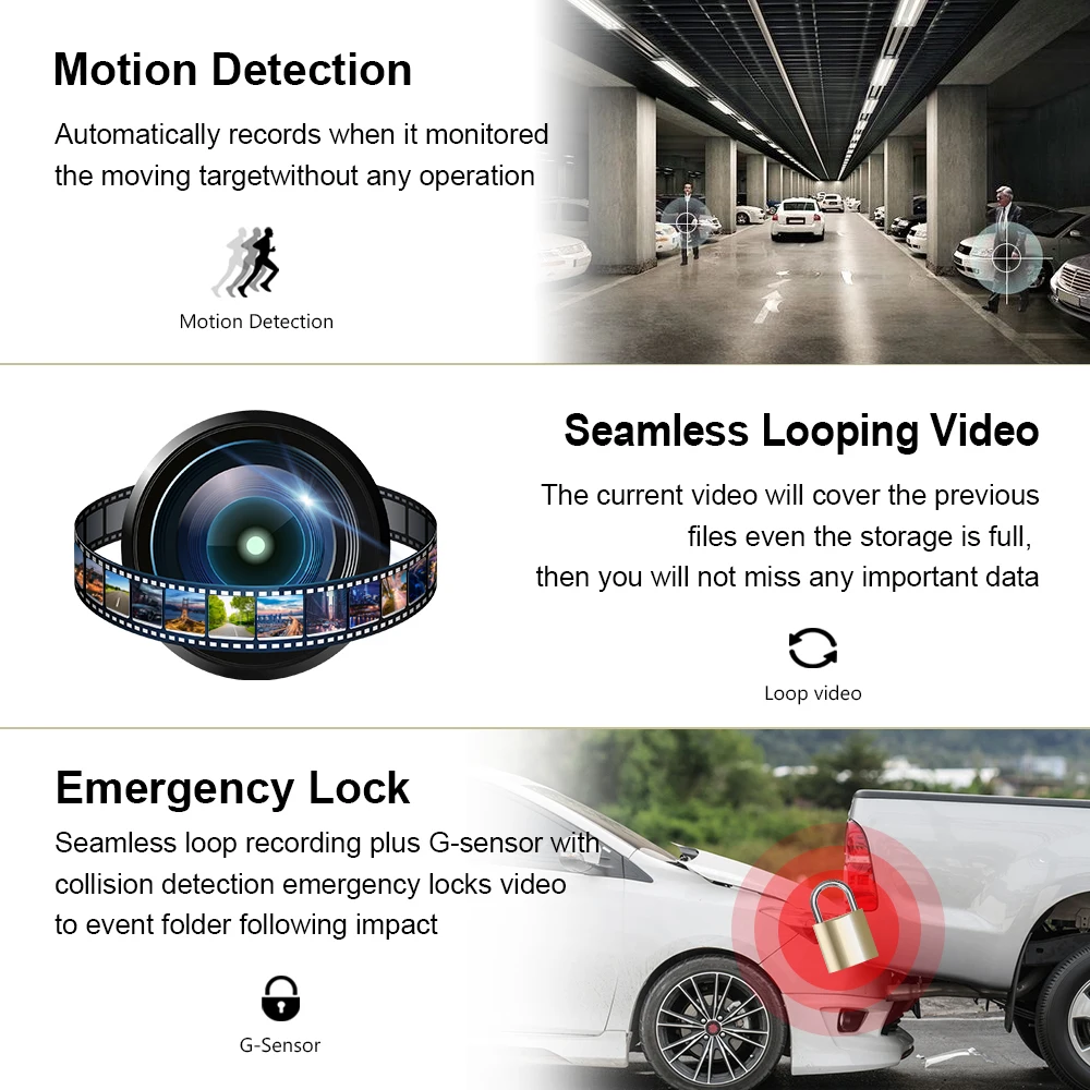 Dash Cam1080P Front and Rear Dual Camera with HD 4 LCD Screen 170 degree Wide Angle Lens Dashboard G-Sensor | Автомобили и