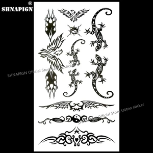 Временная наклейка для татуировки SHNAPIGN Lizard bat, 10*17 см, водостойкая наклейка для хны, для стайлинга автомобиля, Настенная Наклейка для татуировки