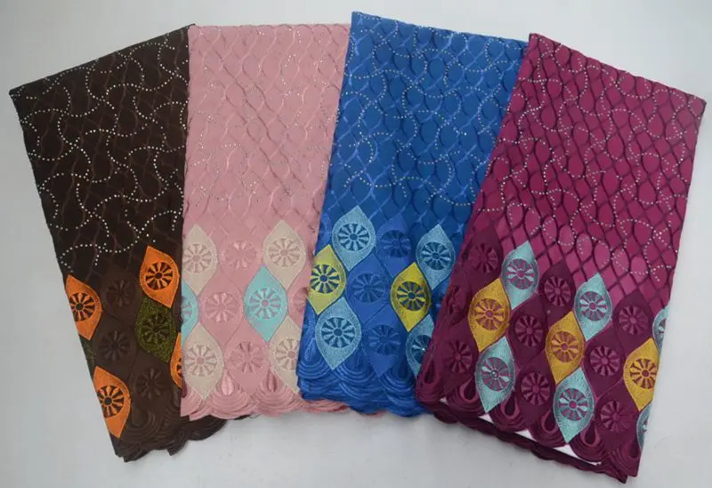 E7220 High Quality African Swiss Volie Lace Fabric With Stones For for women or men clothing wedding party | Дом и сад