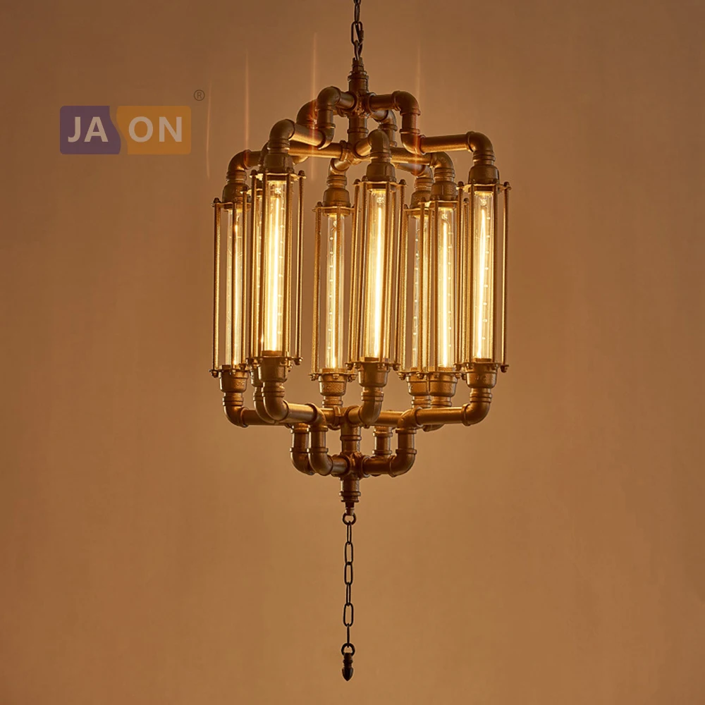 Потолочная люстра e27 Edison в стиле индастриал железная Подвесная лампа для