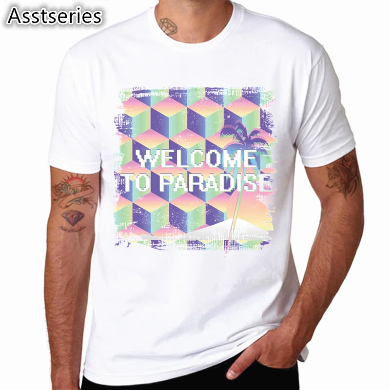 Мужская футболка с 3D геометрическим принтом Vaporwave летняя мода высокое качество