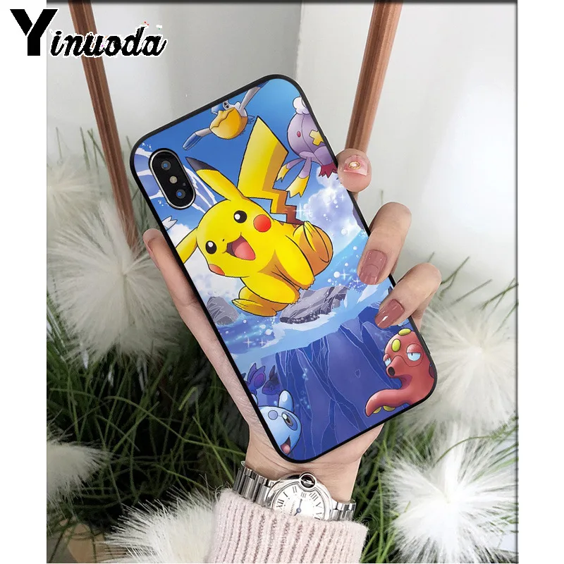 Yinuoda Pokemons Ball thepikachu TPU мягкие Аксессуары для телефонов Чехол для Apple iPhone 8 7 6S Plus X XS MAX 5 5S SE XR чехол