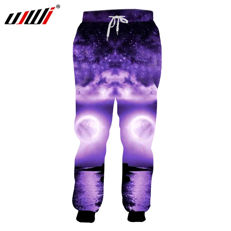 UJWI 3d спортивные штаны для мужчин с забавным принтом фиолетовые Галактические