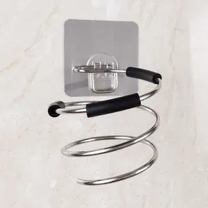 Настенный держатель для фена, из нержавеющей стали, на клейкой основе