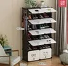 Темно-серый DIY простой шкаф для обуви многоцветная сборка экономичная Пылезащитная домашняя обувь шкаф многослойный шкаф - Цвет: Темно-серый