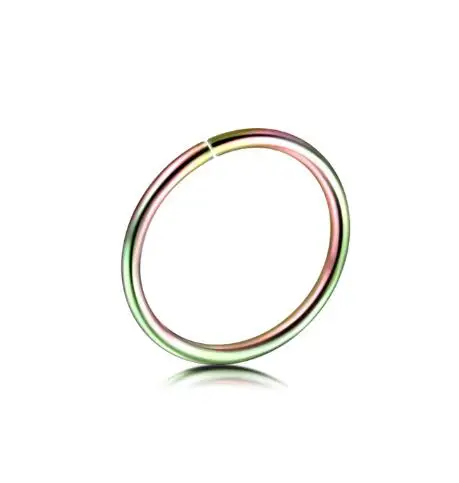Rainbow 1 предмет, модный Сталь бесшовные откидной кольцо в нос пирсинг для носовой перегородки Хрящ уха пирсинг для козелка ушной раковины очаровательные украшения для тела - Окраска металла: Rainbow