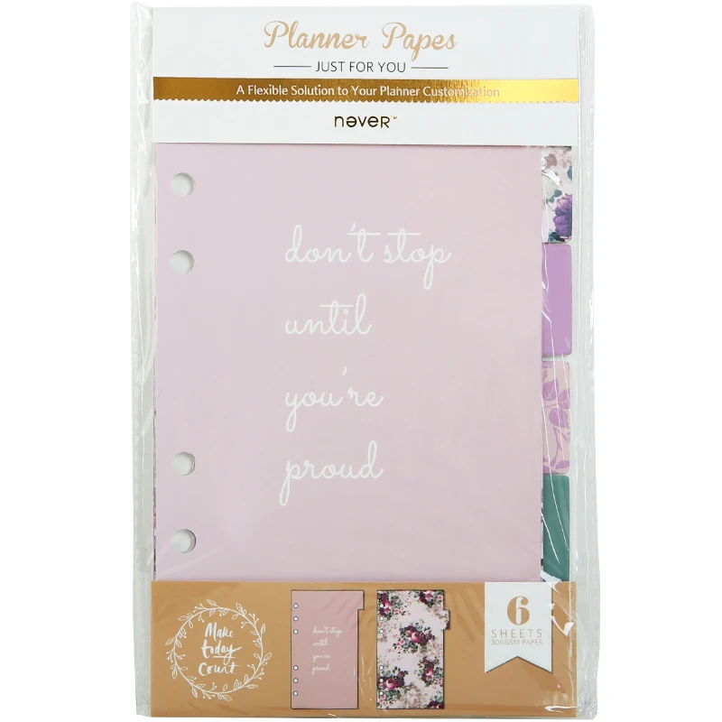 Rose series Dividers NEVER Rose серия A6 планировщик разделители индексные страницы для Filofax спиральный блокнот наполнитель бумаги Закладка дневника 6 листов канцелярские принадлежности - Цвет: Rose series Dividers