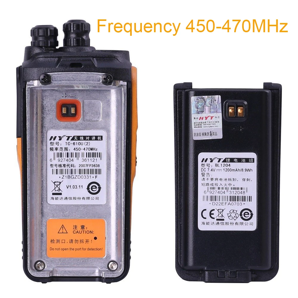 HYT TC610 woki toki 16 канальный 5 Вт портативный радио TC-610 VHF136-174MHz или UHF450-470MHz Водонепроницаемая рация