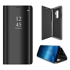 Чехол-книжка для Samsung Galaxy S9 Plus, S8, S7, S6 edge, A8 2018, A8 +, зеркальный, с подставкой