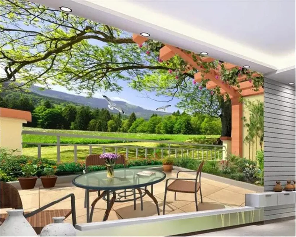 

beibehang Custom photo wallpaper wallpaper wall 3D forest landscape painting decorative mural living room TV background Mural 3d