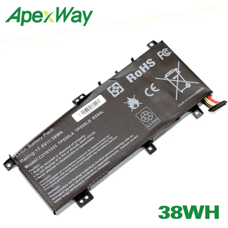 

ApexWay 38Wh C21N1333 C21NI333 для Asus TP550L TP550LA TP550LD TP550LJ, переворачивающийся трансформатор tp550 X454