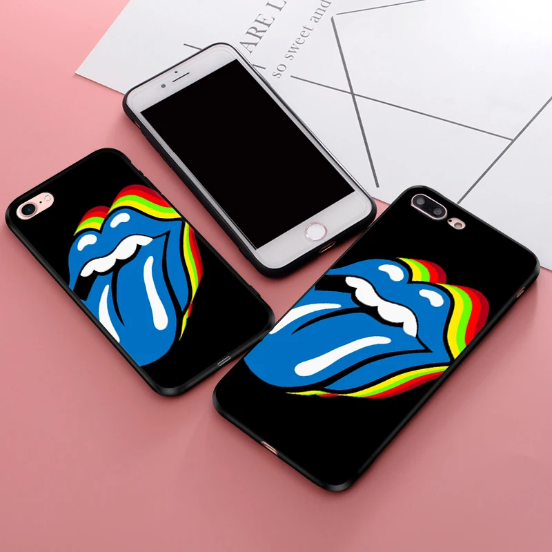 Цветной чехол с язычком для макияжа iPhone XS Max сексуальные губы мягкий силиконовый