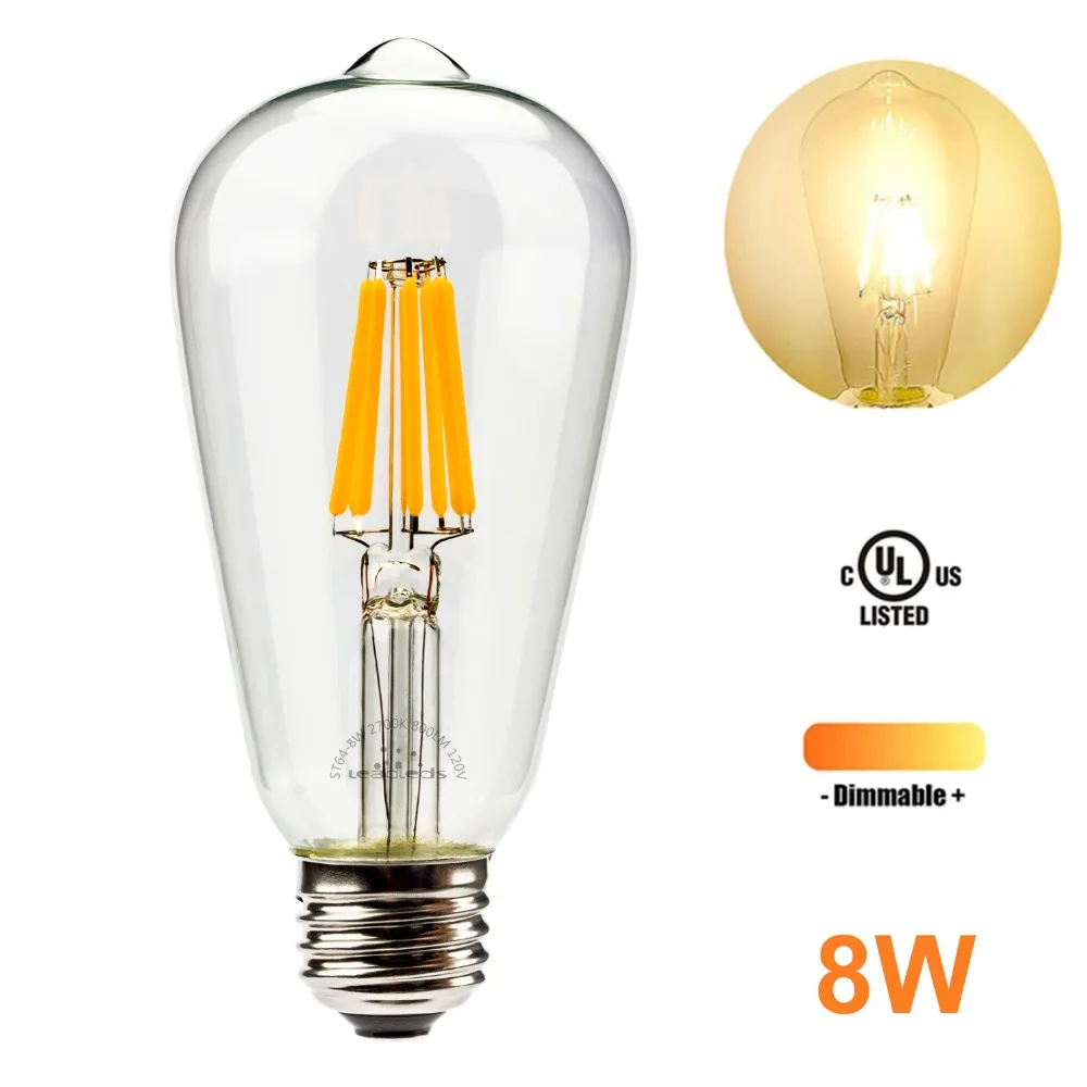 Equal 80W 60W 40W LED Edison Bulb 8W 6W 4W Warm White 2700K 120V 220V E27 Filament Light lampadas home decor Energy Saving Lamp
Equal 80W 60W 40W LED Edison Bulb 8W 6W 4W Warm White 2700K 120V 220V E27 Filament Light lampadas home decor Energy Saving Lamp