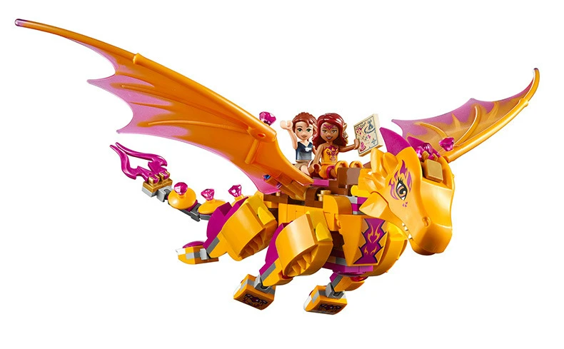 446 шт. эльфы Огненный Дракон Лавовая пещера совместима с Lego Fairy 41175 строительные