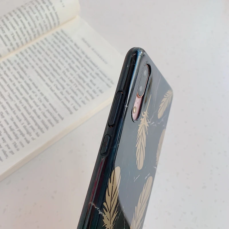 Винтажный глянцевый мраморный чехол для Huawei P30 P20 Pro Lite Мягкая силиконовая задняя