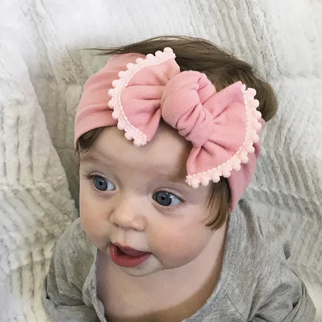1 шт. новинка Bebe повязка на голову для девочек галстук бабочка Детские эластичные