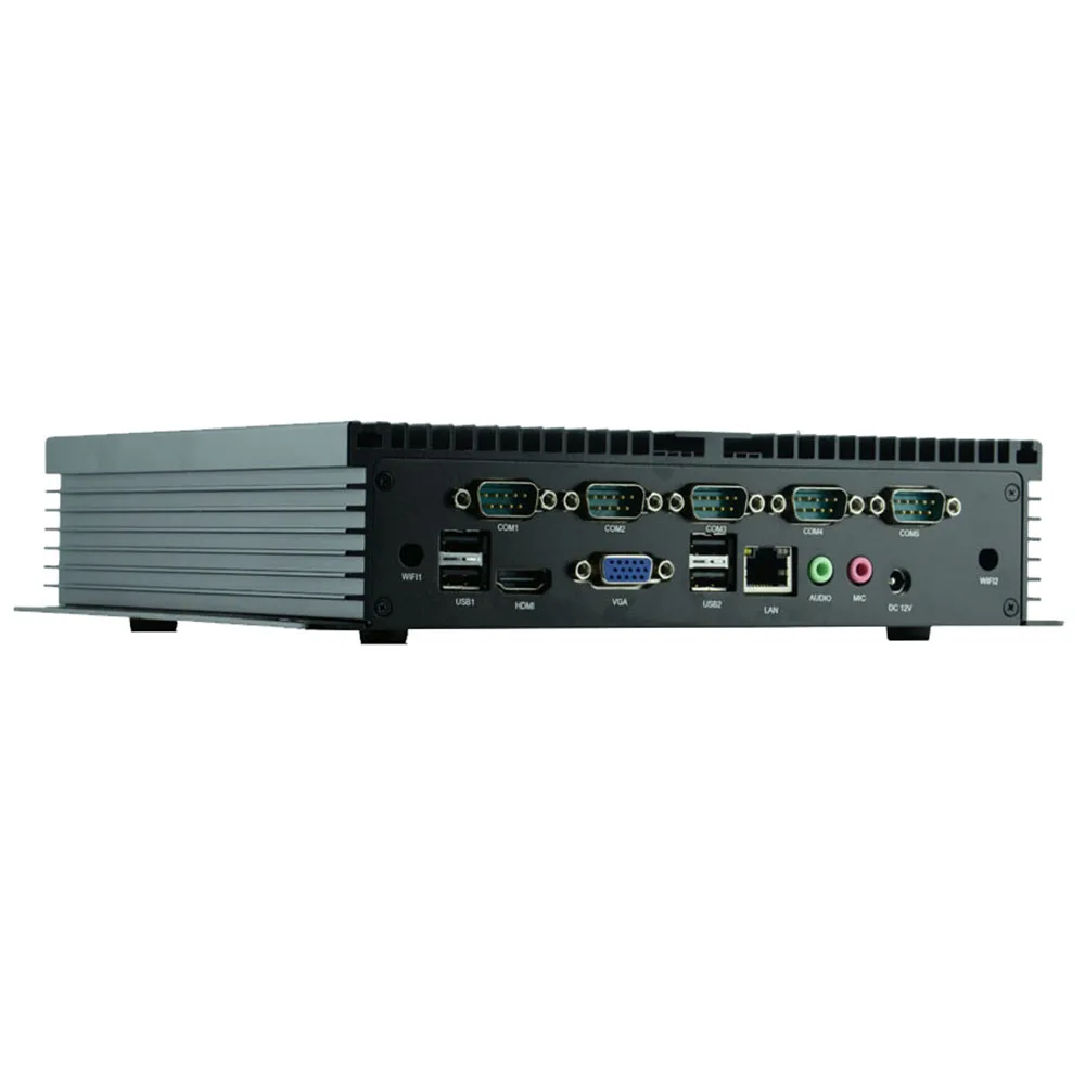 Низкомощный прочный промышленный компьютер Celeron 1037U i5 3317u безвентиляторный мини-ПК с 6* RS232 COM HDMI VGA