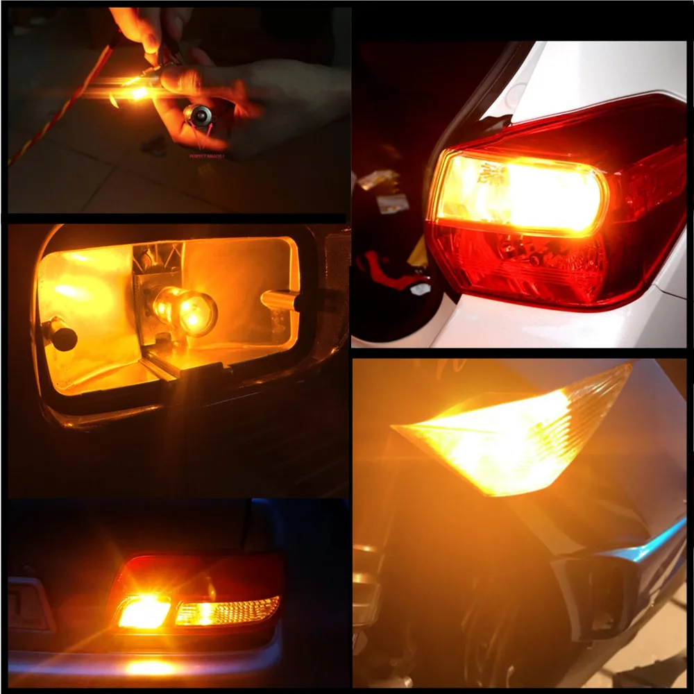 WLJH 4x Canbus Авто светильник LED 1156py Bau15s поворотные сигнальные светодиоды лампа для