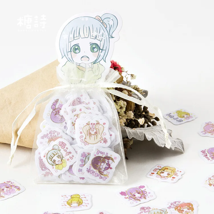 100 шт./кор. Kawaii клейкие наклейки для девочек DIY декоративные канцелярские Эсколар