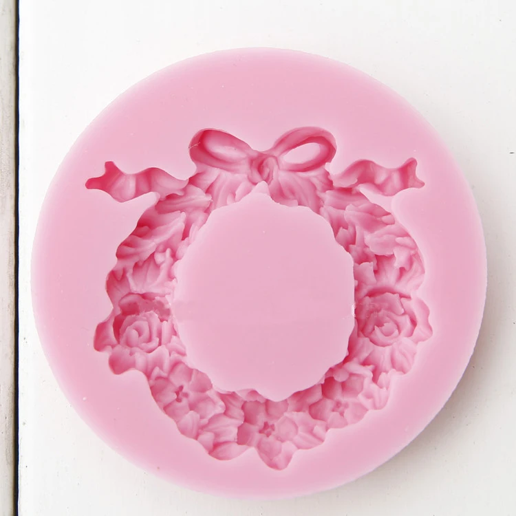 Мини 3D серия * Рождественский венок помадка силиконовая форма|fondant silicone molds|silicone