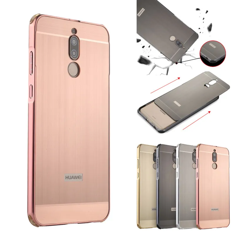 Huawei Mate 10 Lite RNE-L21 Case Plating Metal Frame with Brush Back Cover Hard for Mate10 RNE-L01 RNE L21 |