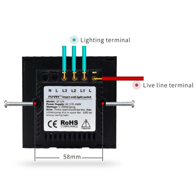 Funry ST2 3Gang Великобритания Стандартный переключатель дистанционного управления