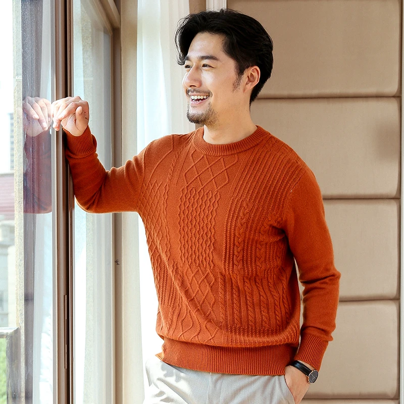 Smpevrg autumn winter cashmere sweater men pullover O neck long sleeve thick man`s knitted casual jumpers warm knit tops|Джемперы| |