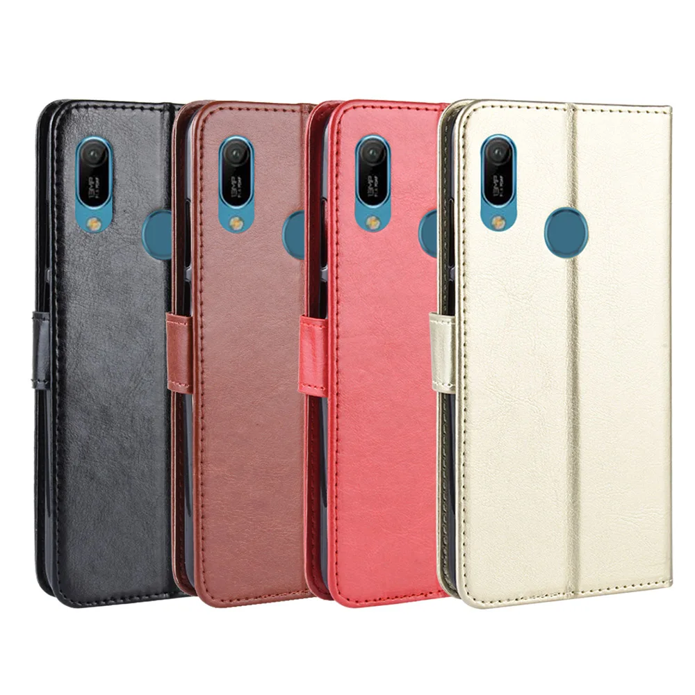 Чехол для Huawei Y6 2019 чехол Prime ретро бумажник флип стиль глянцевый телефона из