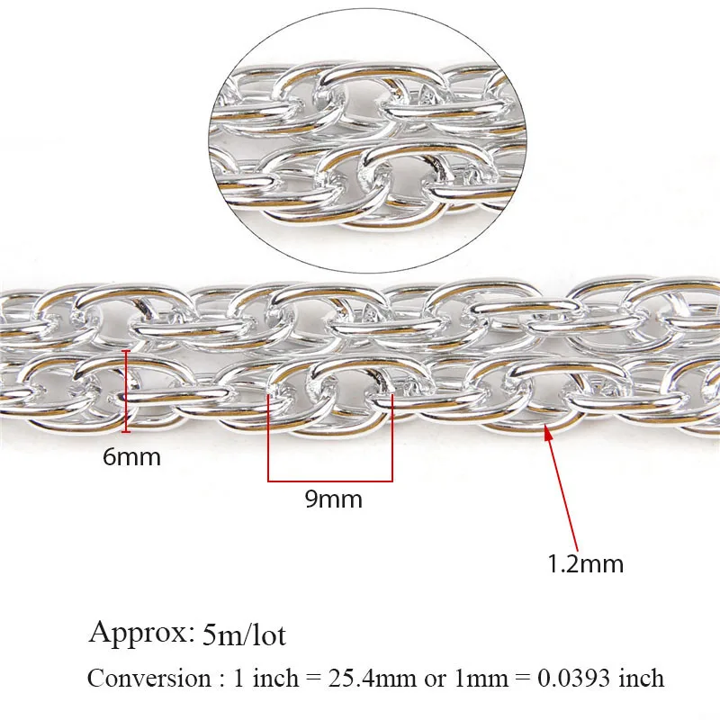 Double Open Link Twisted Aluminum Chains Bulk Fit Bracelets Findings Bracelet Chain For DIY Jewelry Making | Украшения и
