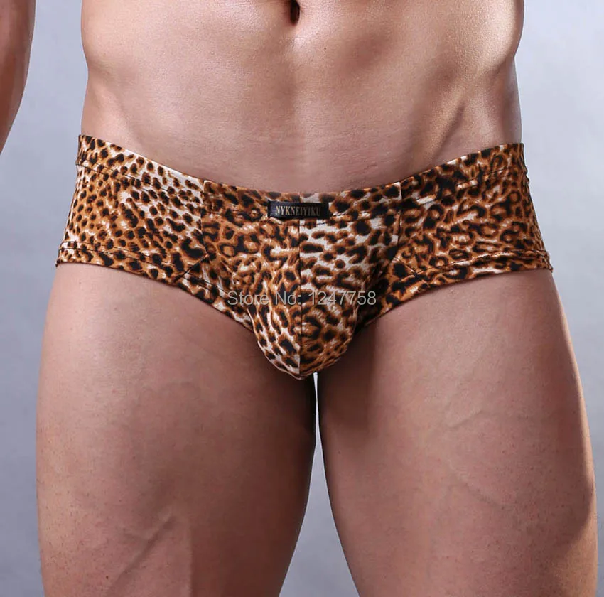 Сексуальные мужские брифы нижнее белье удобные леопардовые мини боксеры|boxer briefs
