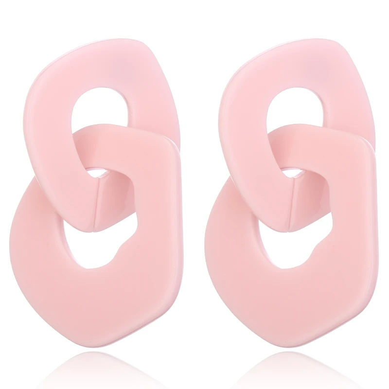 Pink XIYANIKE, новинка, желе, цвет, большое звено, акриловые Висячие серьги для женщин, ювелирное изделие, подарок, Brincos, вечерние, в богемном стиле, массивные украшения, E1685 - Окраска металла: Pink