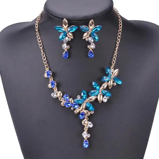 

Elegent Design Bridal Jewelry Crystal Gem Collar Chokers Statement Necklaces & Pendants women Evening Dress