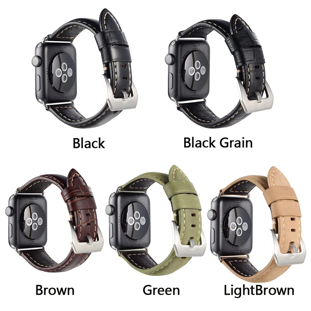 Ремешок iWatch в ретро стиле из натуральной кожи, сменный ремешок для Apple Watch, 44 мм, 42 мм, серия 3, 2, 1, спортивный ремешок iwatch 38 мм