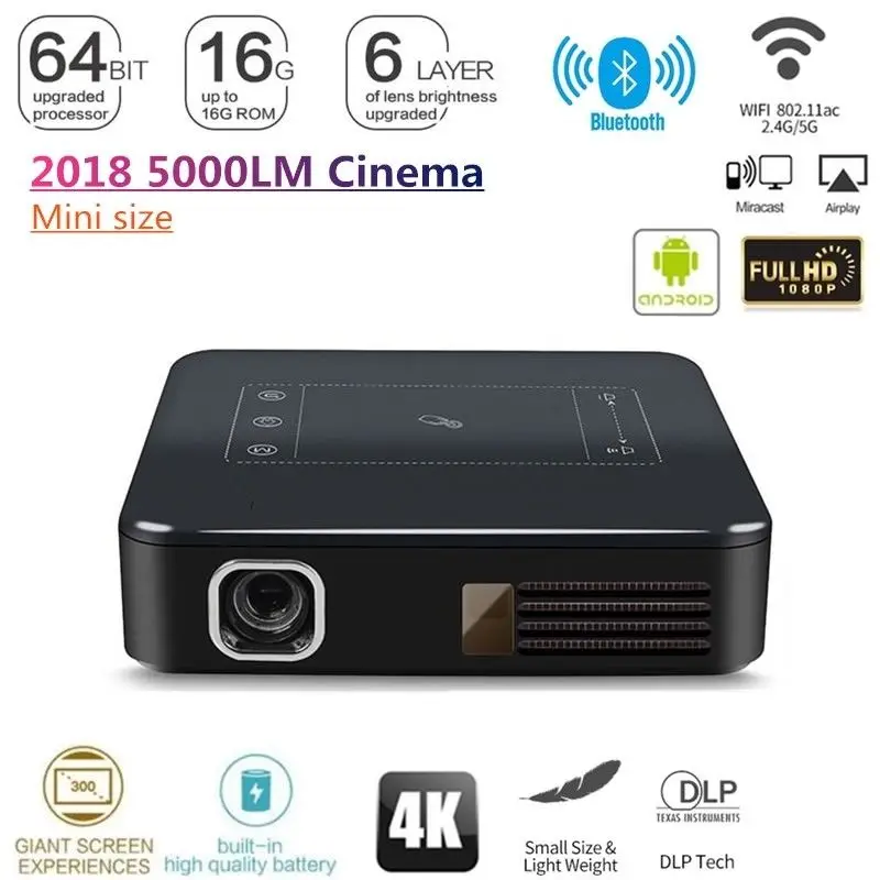 OTHA К 4 к DLP HD мини портативный проектор 200 ANSI домашний кинотеатр Wifi 1080 P Мини Android