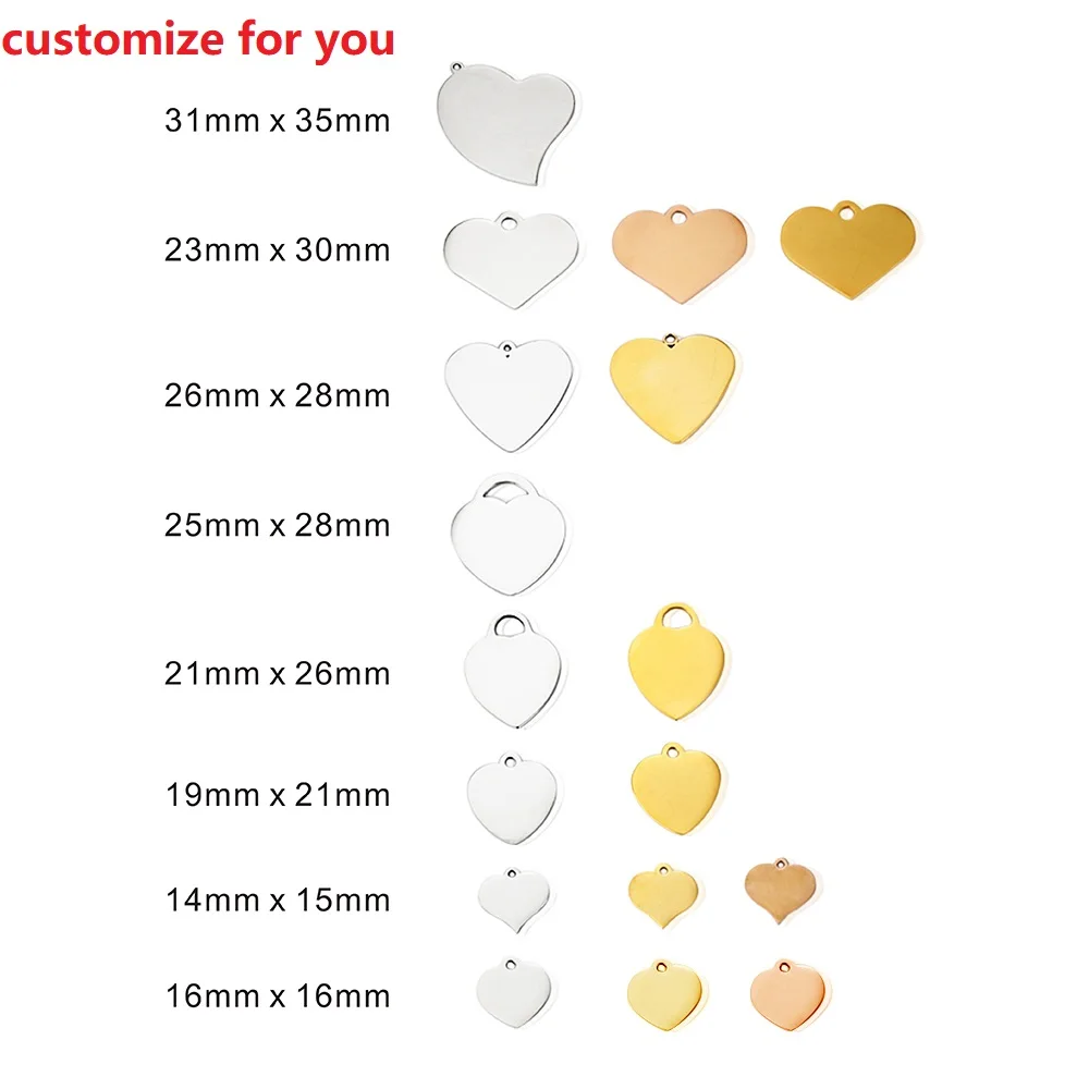 MYLONGINGCHARM 30 шт Бесплатная гравировка из нержавеющей стали очаровательные гравюры