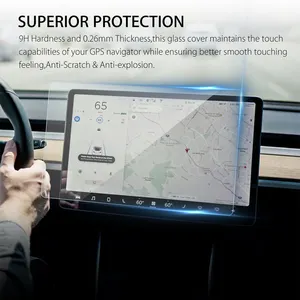 1 pcs 15 inch car screen protector clear tempered glass screen protector for tesla model 3 navigation protection dropship free global shipping