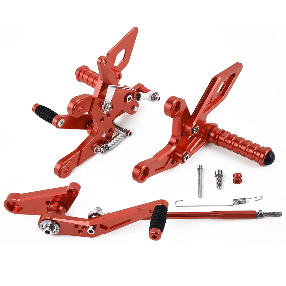 Регулируемый всадник задний Набор Rearsets подножка подножки для ног подножки для Honda CB500F CBR500R CB500 CBR 500 F R - Цвет: Красный