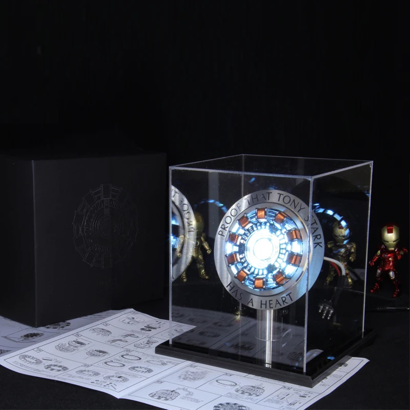 LED Avengers 1:1 Scale Iron Man Arc Reactor Core Tony Stark Heart Model With Led Light Figure Gift DIY Need To Assemble MK1 Reac