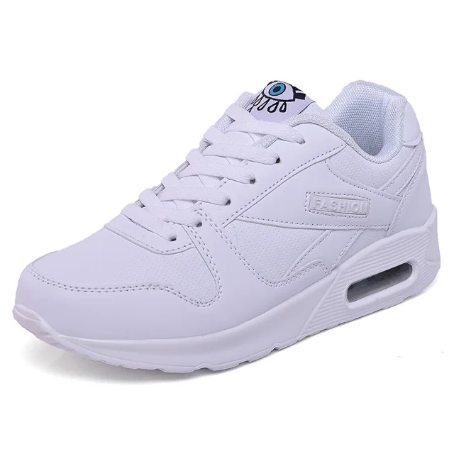 266-Leather White QUANZIXUAN/женские кроссовки; коллекция года; женская повседневная обувь; цвет розовый; модная женская обувь на шнуровке; дышащая женская обувь на плоской подошве; уличная прогулочная обувь - Цвет: 266-Leather White