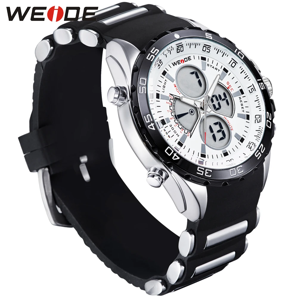 Модный Бренд WEIDE военные спортивные часы мужские электронные кварцевые белые