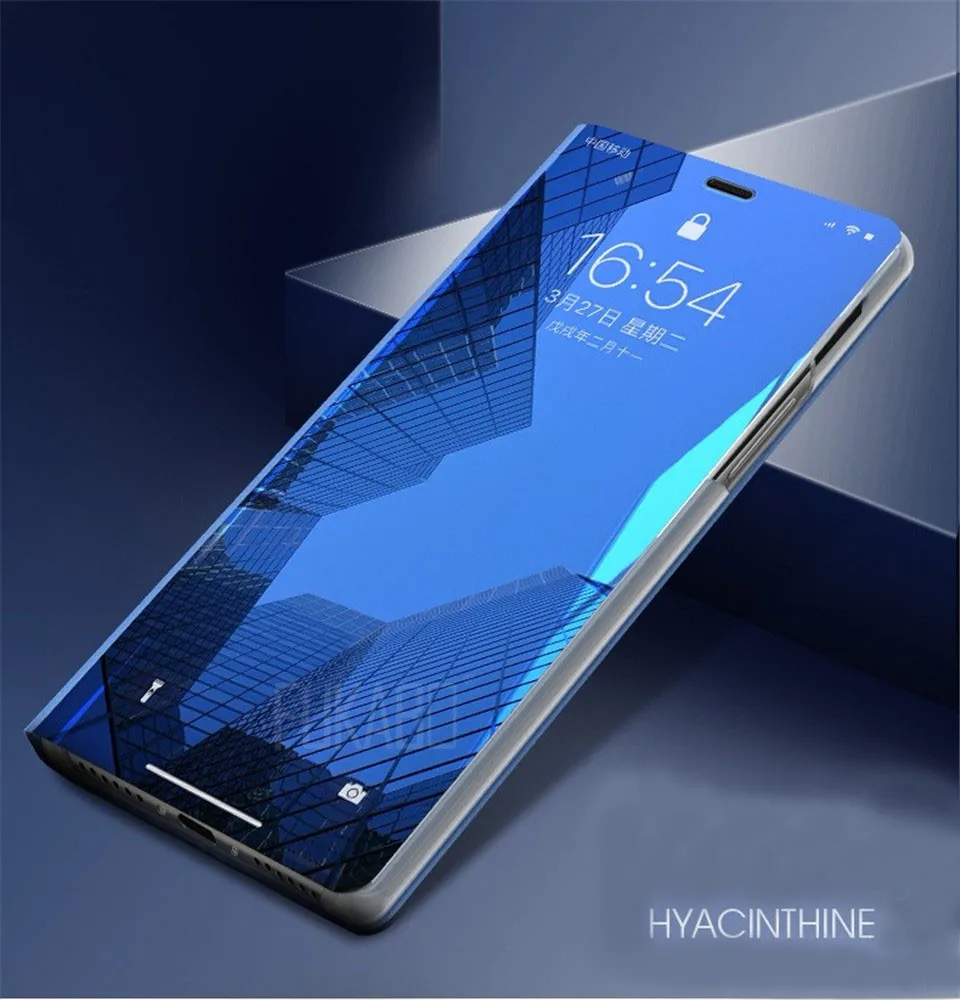 Blue Умный зеркальный чехол для телефона Apple iPhone XS X 7 Plus 8 6S 6 Plus защитный чехол для iPhone X XS 7 8 6 s 6 поддержка откидной крышки - Цвет: Blue