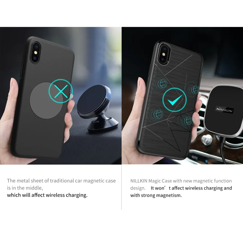 Чехол NILLKIN Magic для iPhone XS адсорбционные магнитные чехлы телефонов X автомобильный