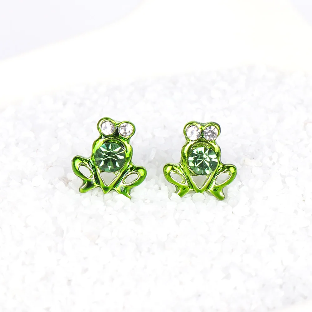1 пара модные женские туфли Jewelry мультфильм милый маленькая лягушка уха шпильки серьги детей готические украшения лучший подарок серьги