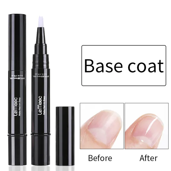 Base Coat LEMOOC 5 мл база и верхнее покрытие вращающийся одноступенчатый УФ-гель ручка Vernis полу Перманентный УФ гель ногтей ручка вымачивать праймер Hybird гель лак - Цвет: Base Coat