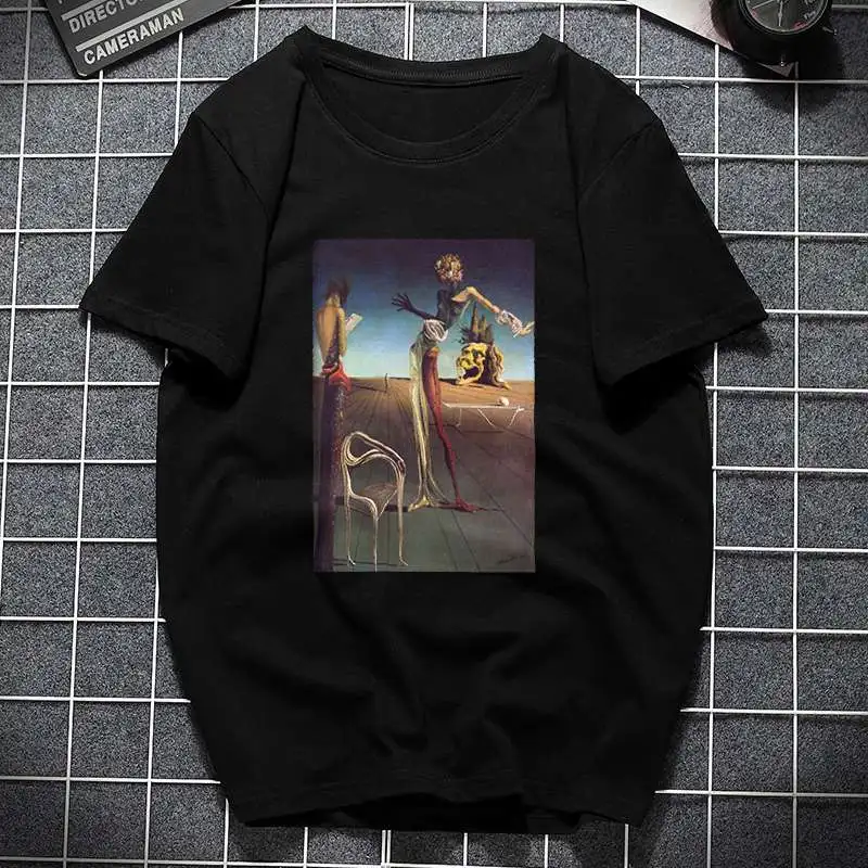 B2 Salvadore Dali Tumblr футболка Женская Хлопок Harajuku Эстетическая короткий рукав Футболка размера плюс Готический женский топ футболка одежда - Цвет: B2